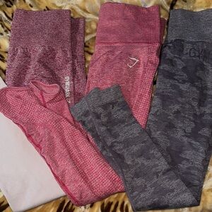 Gymshark  Pink and Gray Leggings bundle